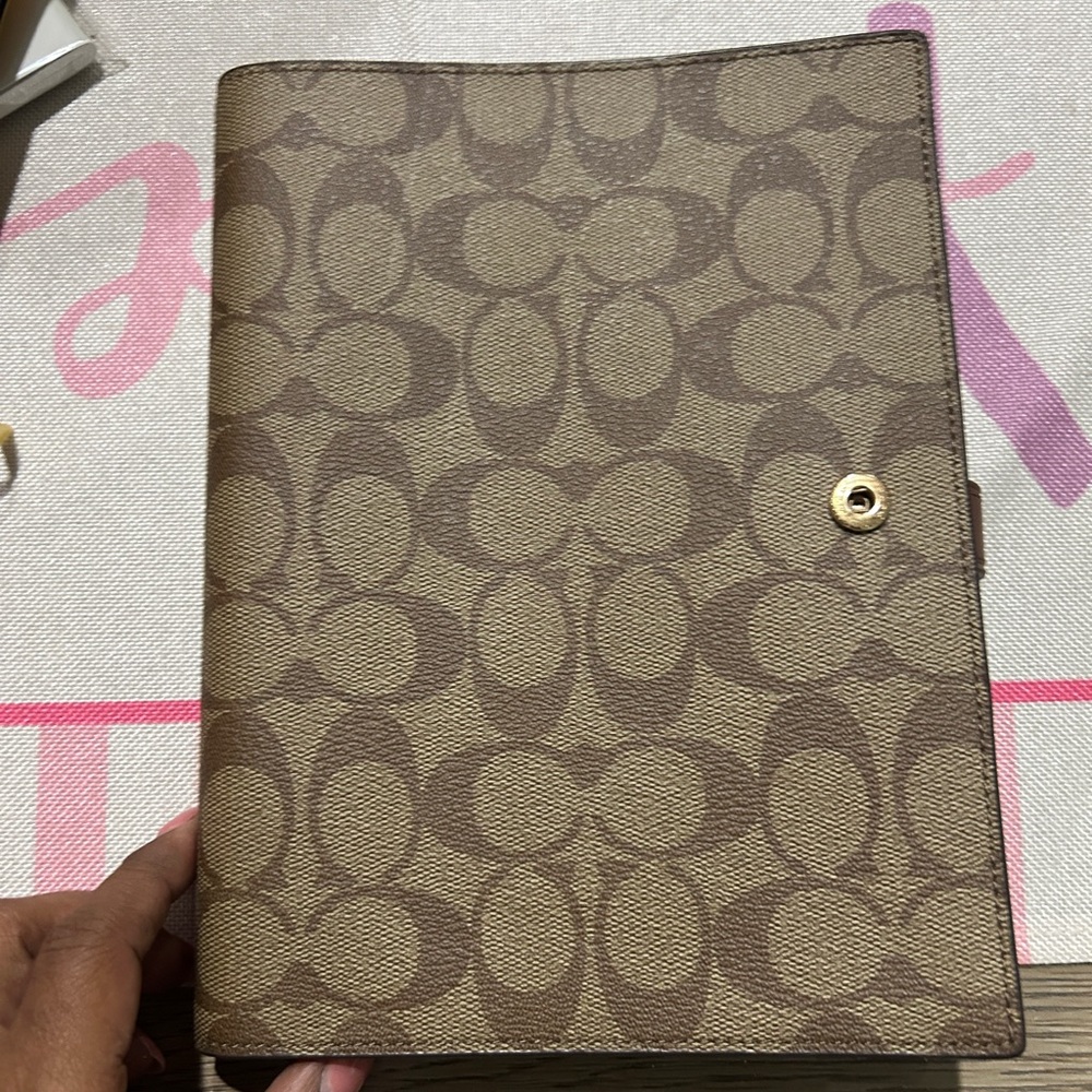Coach Tan and Brown Notebook